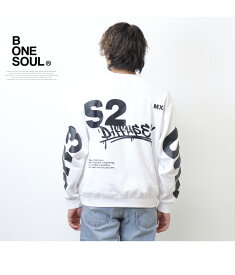 B ONE SOUL ビーワンソウル バックビッグロゴ スウェットシャツ トレーナー 裏微起毛スウェット ビッグプリント メンズ 送料無料 24370004