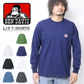 BEN DAVIS ベンデイビス 胸ポケット 長袖 Tシャツ ロンT 長T 23780029 メンズ レディース ユニセックス 長袖Tシャツ ゴリラ