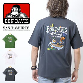 BEN DAVIS ベンデイビス ボート 刺繍 半袖Tシャツ ビッグシルエット 半T メンズ ベンデビ ゴリラ 送料無料 24580022