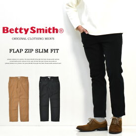 セール SALE Betty Smith メンズ フラップ ジップ スリムフィットパンツ ベティスミス ストレッチ素材 日本製 送料無料 BAM-1023E