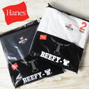 Hanes ヘインズ BEEFY 2枚組 パックTシャツ 半袖 クルーネック H5180-2 無地 半袖Tシャツ 肌着 メンズ 半T インナー 2枚セット 丸首 カットソー 白 黒 ホワイト ブラック ビーフィー 2P 下着【楽ギフ_包装】
