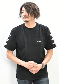 SALE セール PONY ポニー 袖プリント ロゴ刺繍 胸ポケット 半袖 Tシャツ P2014033 USAコットン 半T 半袖Tシャツ ポケットTシャツ ポケT メンズ レディース ユニセックス ロゴTシャツ 送料無料