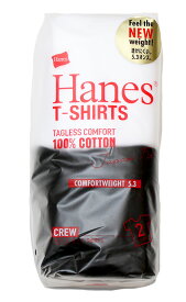 HANES ヘインズ Japan Fit 2枚組 H5320 パックTシャツ 半袖 Tシャツ 無地 クルーネック 5.3oz ホワイト ブラック 半袖Tシャツ ジャパンフィット 白T 肌着 メンズ 半T インナー 2枚セット 定番