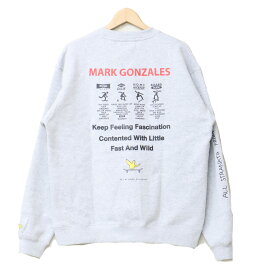 What it isNt ART BY MARK GONZALES 2H7-62315 マークゴンザレス 袖刺繍 プリント スウェットシャツ 裏起毛 トレーナー メンズ レディース ユニセックス 送料無料