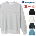 大きいサイズ Champion チャンピオン C3-Y035L クルーネック スウェットシャツ 裏毛スウェット トレーナー ワンポイント ベーシック BASIC メンズ レディース ユニセックス 無地 送料無料