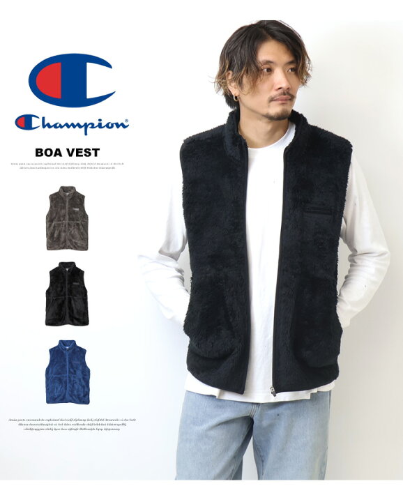 楽天市場】Champion チャンピオン ボアフリース ベスト メンズ 送料 