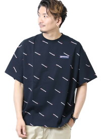 DC SHOES ディーシーシュー 総柄ロゴ オーバーサイズ 半袖 Tシャツ 半T DST232008 ドロップショルダー ビッグシルエット メンズ レディース ユニセックス 半袖Tシャツ 送料無料