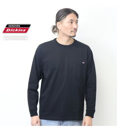 大きいサイズ GENUINE Dickies ジェニュイン ディッキーズ ワンポイント 胸ポケット 長袖Tシャツ ロンT 長T メンズ 5160-0120