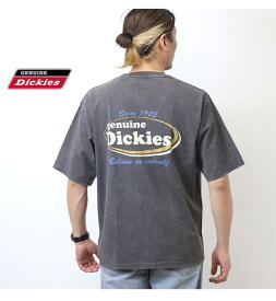 大きいサイズ GENUINE Dickies ジェニュイン ディッキーズ ピグメント加工 刺繍 プリント 半袖Tシャツ 半T ビッグシルエット オーバーサイズ メンズ 送料無料 5260-1141
