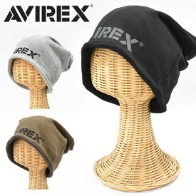 AVIREX アビレックス ロゴプリント リバーシブル スウェットキャップ 帽子 14649300 ビーニー ワッチ キャップ メンズ レディース ユニセックス アヴィレックス