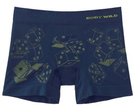 GUNZE グンゼ BODY WILD ボディワイルド ボクサーパンツ 前とじ ダイス柄 立体成型 日本製 総柄 アンダーウェア 下着 パンツ メンズ BWS002J