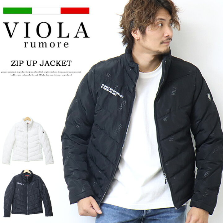 楽天市場 Viola ヴィオラ ビオラ 同色総柄プリント 中綿ジャケット アウター ジップアップジャケット ブルゾン スタンドジャケット メンズ 送料無料 Y Rex One レックスワン