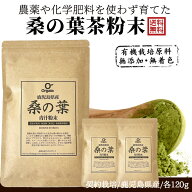 鹿児島県産 有機 桑の葉茶粉末 青汁 お得な120gx3袋セット 100%桑茶パウダー 国産【完全無添加・低温粉砕…