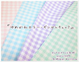 【オックス生地】ゆめかわカラー●〇●-ギンガムチェック●〇●【生地 布 コットン 入園入学 通園通学グッズ ゆめかわ パステル 女の子 チェック ギンガム 定番 流行り カフェ インテリア 970】