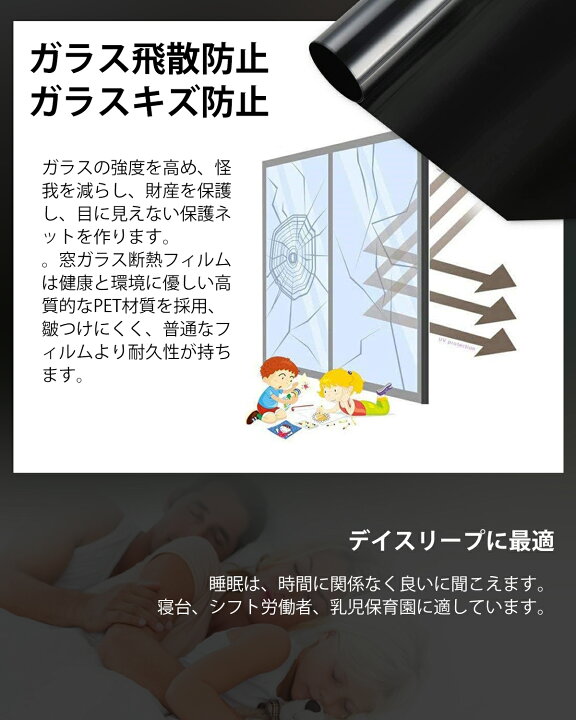 楽天市場】最低価格保証！窓ガラスフィルム 窓遮光シート 完全目隠し 