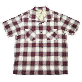 残りSサイズのみ GANGSTERVILLE JAMES - S/S SHIRTS (BURGUNDY) ギャングスタービル オープンカラー チェック シャツ/開襟シャツ/GLADHAND/グラッドハンド/WEIRDO/ウィアード/OLD CROW/オールドクロウ