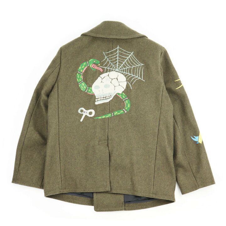 楽天市場】残りLサイズのみ WEIRDO SKULL & SNAKE - PEA COAT (KHAKI 