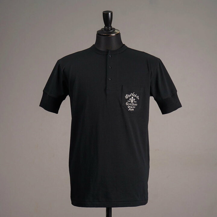 楽天市場】グラッドハンド Tシャツ 半袖 ヘンリーネック ポケット 