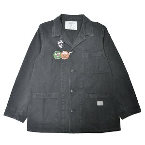�c��M�EL�T�C�Y�̂� WEIRDO WOOVER - COAT (BLACK) �E�B�A�[�h ���[�N�R�[�g/�J�o�[�I�[��/GLADHAND�yGANGSTERVILLE/�M�����O�X�^�[�r��/OLD CROW/�I�[���h�N���E�z