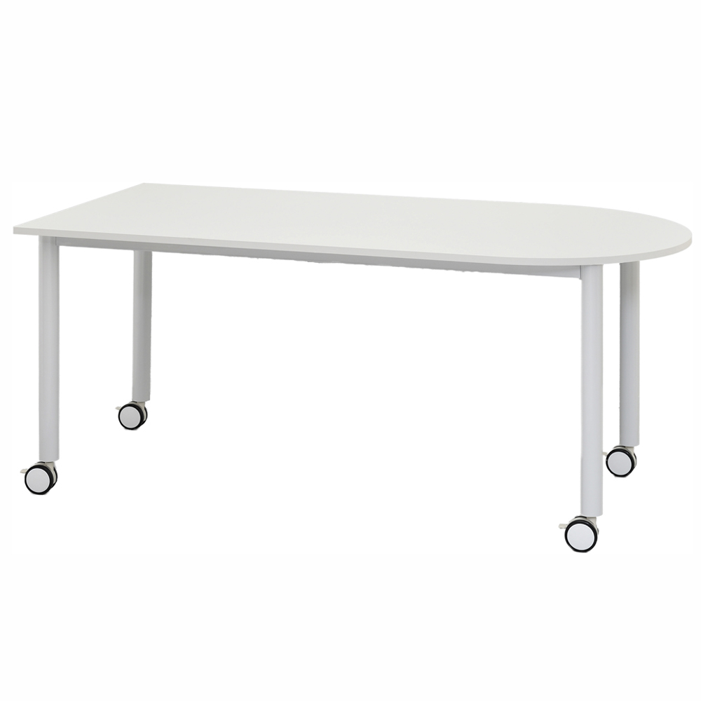 U字形天板のキャスターテーブル 本物 アールエフヤマカワ キャスターテーブル セールSALE％OFF ホワイト脚 RFCTT-WL1680UWH ホワイト U字形