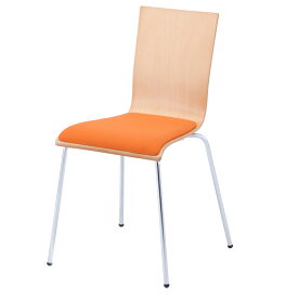 プライウッドチェア パッド付 オレンジ（1脚）RFC-FPOR　アールエフヤマカワ　RFyamakawa　椅子 会議用椅子 会議椅子 イス ミーティングチェア カフェチェア ダイニングチェア ワークチェア スタッキングチェア スタックチェア