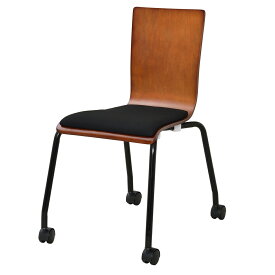 プライウッドキャスターチェア ダーク パッド付 （1脚）RFC-FPCADB　椅子 会議用椅子 会議椅子 キャスター付き イス ミーティングチェア カフェチェア ダイニングチェア ワークチェア スタッキングチェア スタックチェア