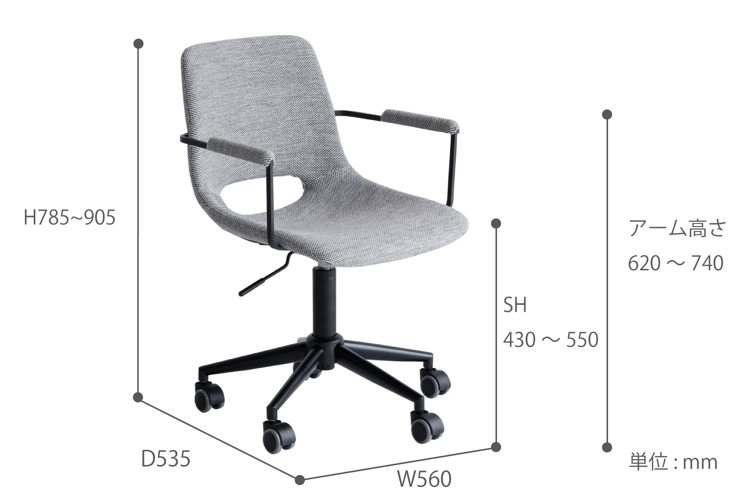 楽天市場】オフィスアームチェア Office Arm Chair -tihn- グレー CH