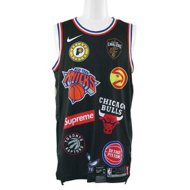未使用★18SS シュプリーム ナイキ/NIKE・NBA Teams Authentic Jersey・18SS メッシュタンクトップトップス/AQ4227-010/M(44)/ブラック/Supreme【春夏】【♂】【N】【メンズ】【b181227】【RF2】■227398【中古】
