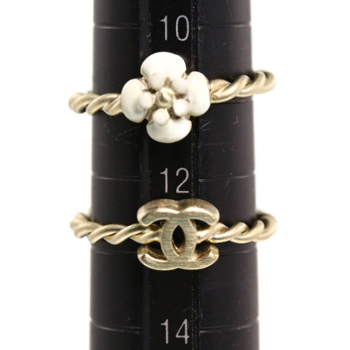 楽天市場】シャネル カメリア×ココマーク 2連リング・指輪/4.0g/11号  