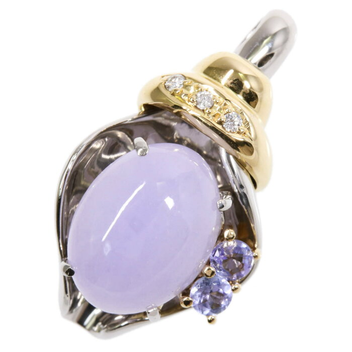 楽天市場 ラベンダー翡翠 タンザナイト ダイヤモンドペンダント