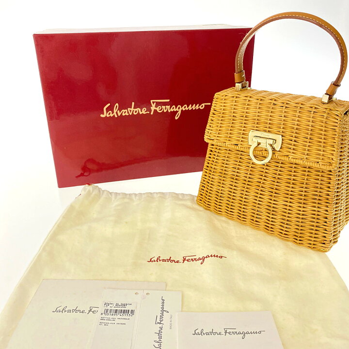 楽天市場】サルヴァトーレフェラガモ ガンチーニ かごバッグ ラタン  