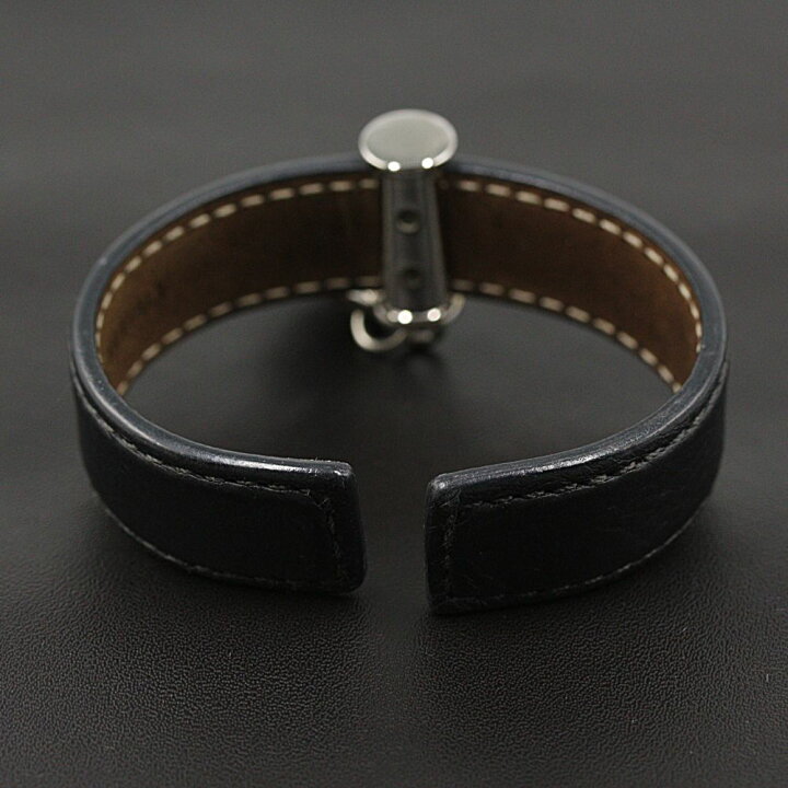 楽天市場】ブルガリブルガリ レザーカフバングル ブラック シルバー  