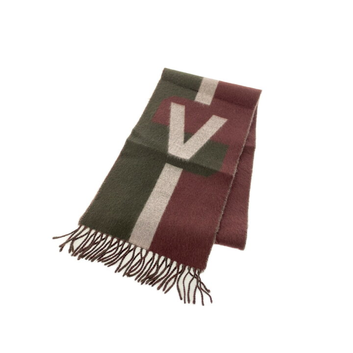 楽天市場 ルイヴィトン エシャルプ V レイストリック カシミヤウールマフラーネックウェア ボルドー カーキ Louis Vuitton A メンズ B1126 中古 リファスタ