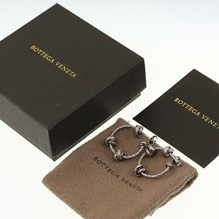 ボッテガヴェネタ シルバー ノット ピアス/25-1230箱 BOTTEGA VENETA  