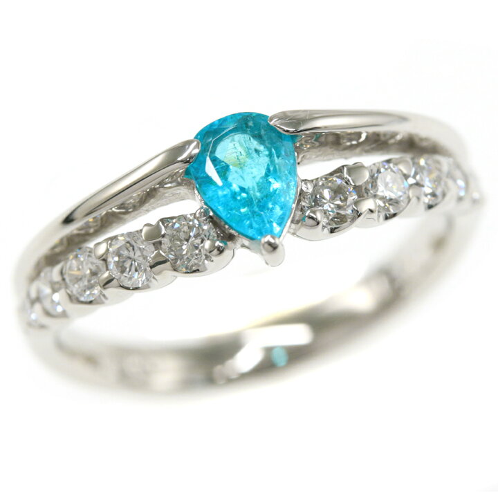 パライバトルマリン PT900リング 0.44ct 急激 D 0.23ct 