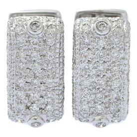 美品 1.3ct カレライカレラ パヴェ ダイヤモンド スクエア フープ ピアス K18(WG無)-9.4g ホワイトゴールド Carrera y Carrera【♀】【S】【レディース】/h260123★■601779【中古】