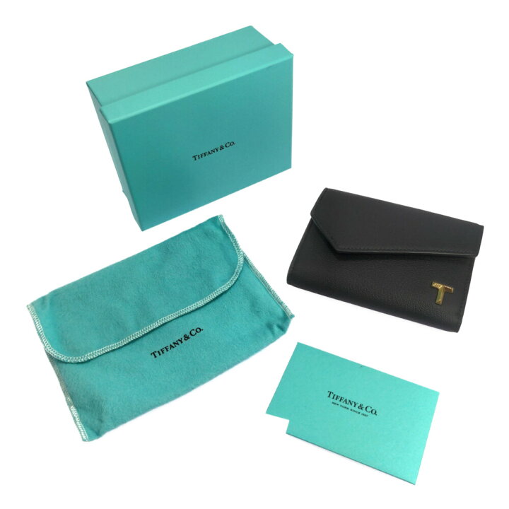 楽天市場】ティファニー Tウォレット・3つ折り財布/ブラック/TIFFANY 