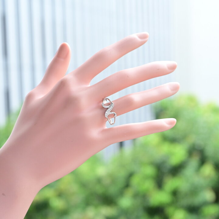 楽天市場】0.1ct/イニシャル Nモチーフ 12P ダイヤモンド リング 指輪 