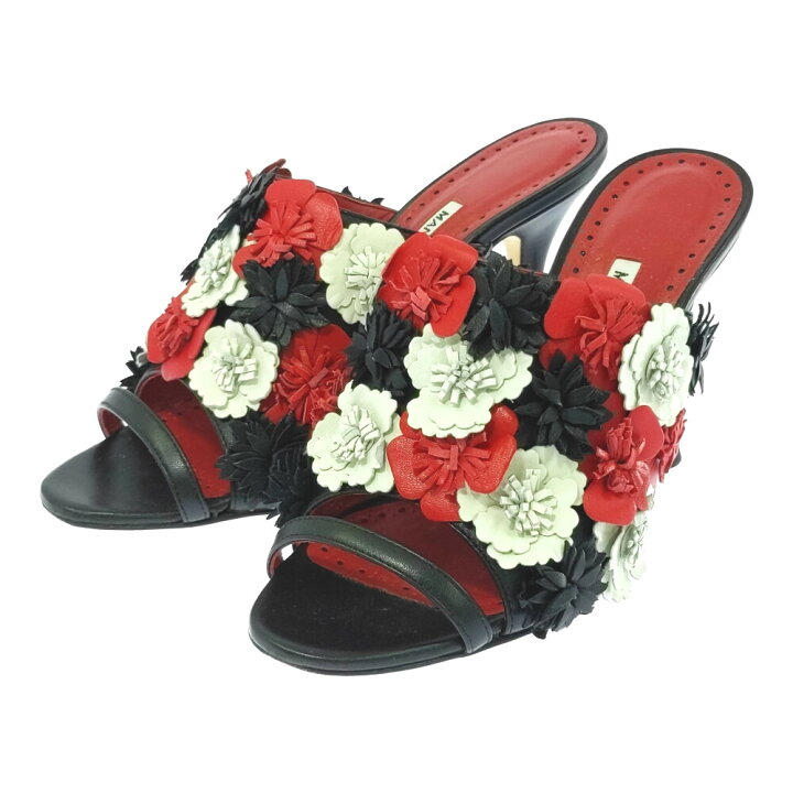 楽天市場】Manolo Blahnik マノロブラニク フラワー ミュール サンダル 