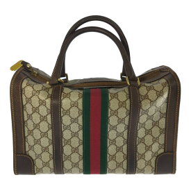 GUCCI グッチ GGスプリーム・シェリーライン・ボストンバッグ/ベージュ×ブラウン/ハンドバッグ/トラベルバッグ【オールシーズン】【♀】【B】【レディース】/b250327★■552996【中古】