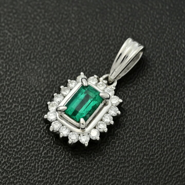 楽天市場】0.37ct/FD:0.25ct/エメラルド・ダイヤモンド ペンダント 