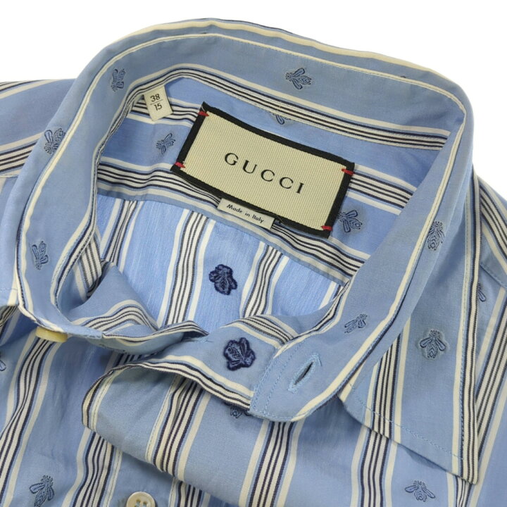 楽天市場】GUCCI グッチ 蜂 ビー柄 刺繍 長袖 ストライプ コットン 