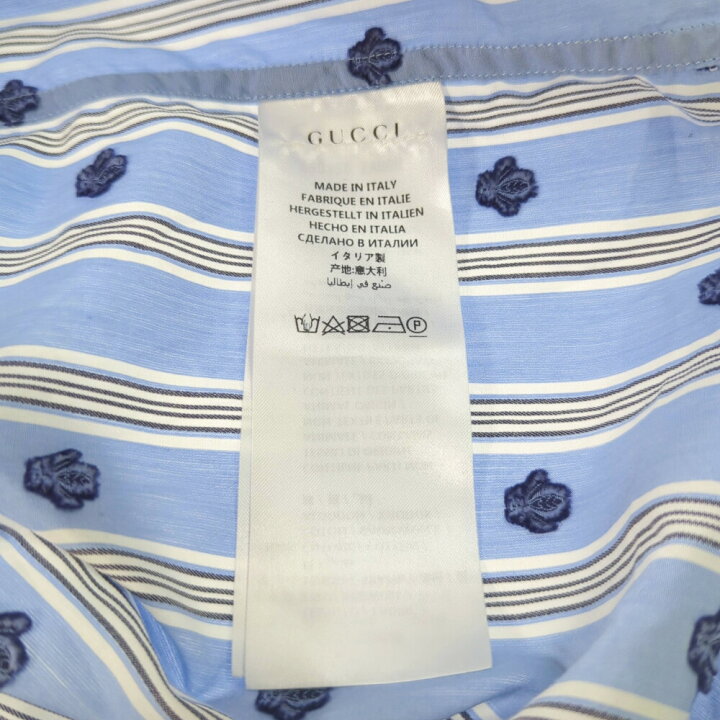 楽天市場】GUCCI グッチ 蜂 ビー柄 刺繍 長袖 ストライプ コットン 
