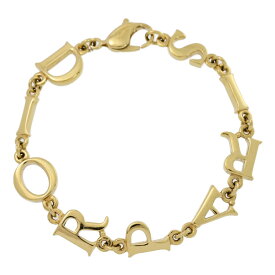 Christian Dior クリスチャンディオール ロゴグラム・コスチュームジュエリ ブレスレット/合金/メッキ-15.6g/ゴールド【♀】【B】【レディース】/h250612★■581491【中古】