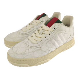 GUCCI グッチ GGスプリーム・ローカット レザー スニーカー 2025SS 靴/816818 042/36 1/2/ホワイト/プレゼント【♀】【S】【レディース】/b250625★■582849【中古】