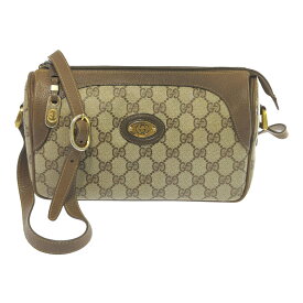 GUCCI グッチ GGプラス・オールドグッチ・PVC レザー ショルダーバッグ/ベージュ×ブラウン【オールシーズン】【♀】【C】【レディース】/b250626★■582991【中古】