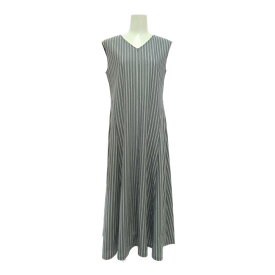 INED イネド ストライプ フレアカット・ノースリーブ ワンピース/71-52192002/9/ネイビー/ロングワンピース/デート【春夏】【♀】【A】【レディース】/b250703★■583580【中古】