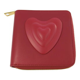 ESCADA エスカーダ ハートバックル・レザー ラウンドファスナー ウォレット 財布 コインケース 小銭入れ/5032729/レッド【♀】【A】【レディース】/b250709★■583973【中古】