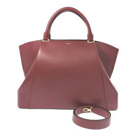 Cartier カルティエ C ドゥ カルティエ・MM・レザー ハンドバッグ トートバッグ/L1002063/ボルドー/プレゼント/記念日【オールシーズン】【♀】【S】【レディース】/b250709★■583975【中古】