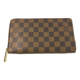 LOUIS VUITTON ルイヴィトン ダミエ・エベヌ・ジッピーオーガナイザー・ラウンドファスナー 長財布/N60003/ブラウン/ウォレット【B】【メンズ・レディース】/b250714★■584024【中古】